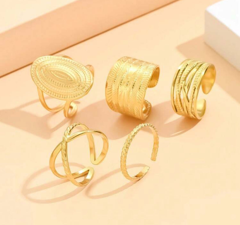 Set 5 anillos elegantes