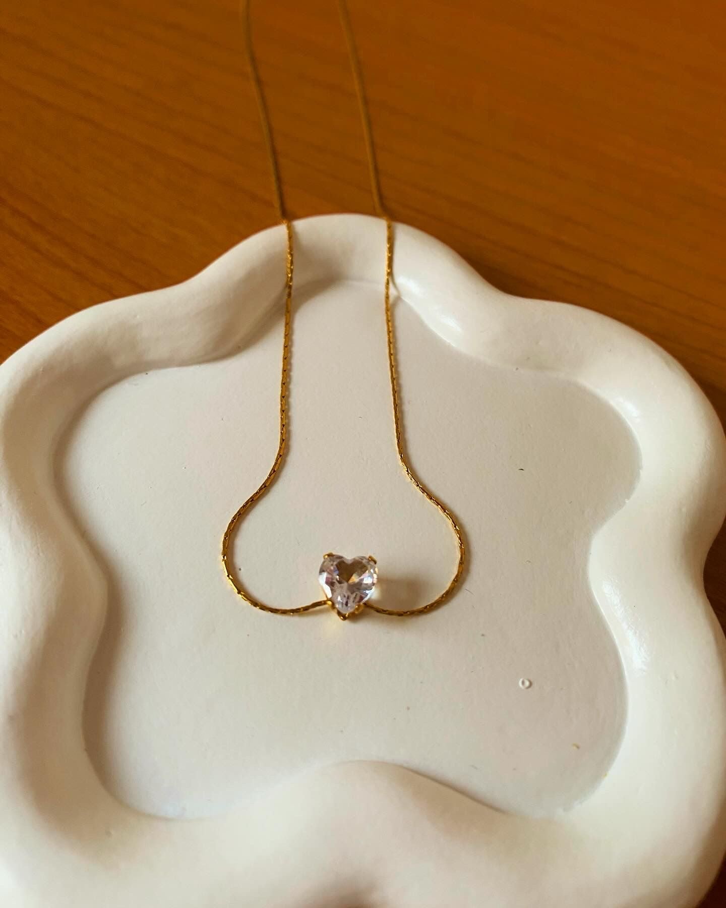 Cadena corazón cristal