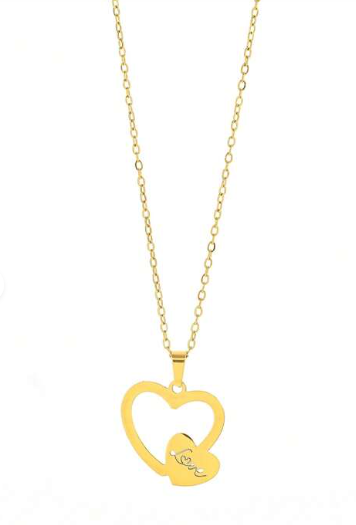 Cadena y aritos Love cerrado