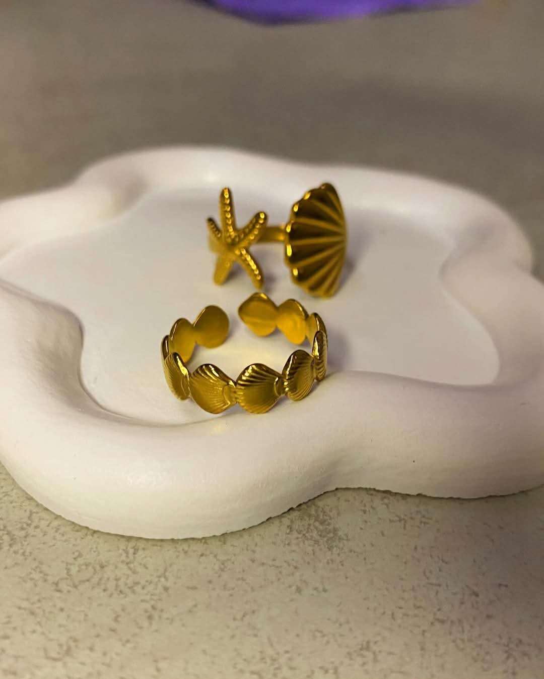 Set de anillos de Conchitas de Mar