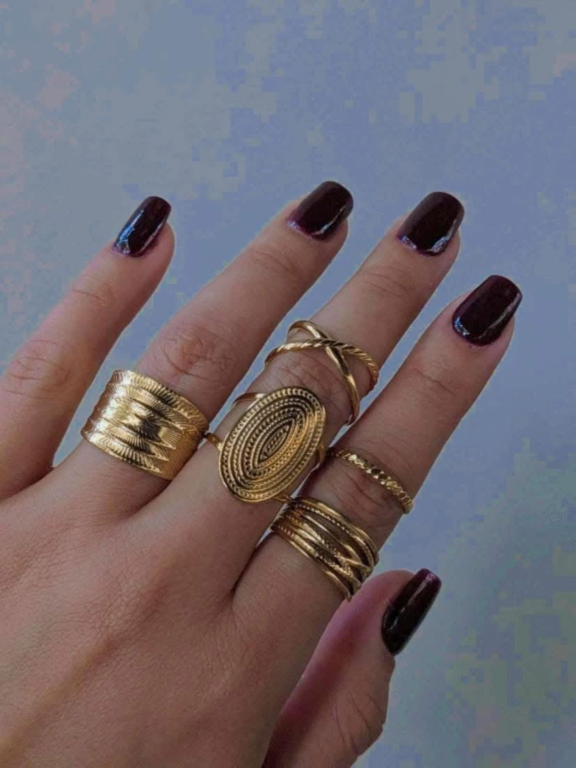 Set 5 anillos elegantes