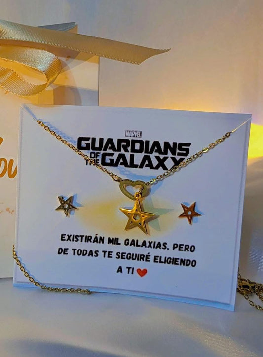 Cadena y Aritos Corazón Estrella